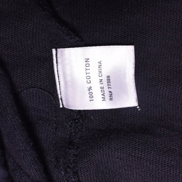 Hi Line Black Cotton Moto Biker Jacket Size Large Asymmetrical Zip - Picture 9 of 16